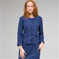 Satin Trim Jacket, Cobalt Multi, medium