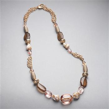 Pink and Brown Slip On, Gold, large