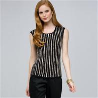 Sleeveless Shell., Black Multi, medium