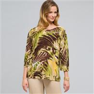 Boat Neck Tunic, earth brown combo, medium