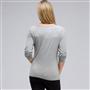Long Sleeve Embellished Boat Neck Top, Grey Heather, small