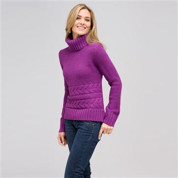 Wool Blend Turtle Neck Sweater, Meadow Violet, large