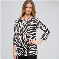 Animal Print Tunic, Black & Sugar, medium