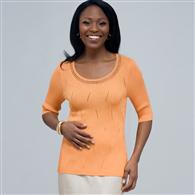 Scoop Neck Knit., LIght Tangerine, medium