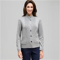 Long Sleeve Button Down Cardigan, Granite Heather, medium