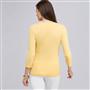 3/4 Sleeve V-Neck Top, Butter, small