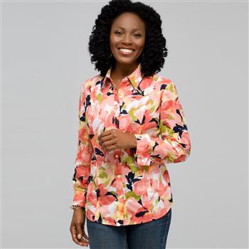 Floral Long Sleeve Roll Up Shirt, , large