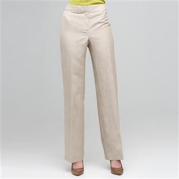 Washable Linen Classic Yoke Pant, Stone and White, large