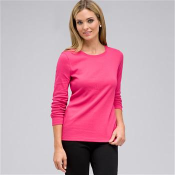 Long Sleeve Crew Neck, Begonia Pink, large