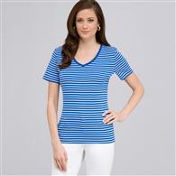 Short Sleeve Shell, riviera blue & white, medium