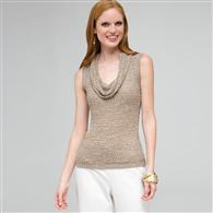 Cowl Neck Top, Stone, medium
