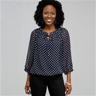 Ruffle Flounce Raglan Top, swiss navy & white, medium
